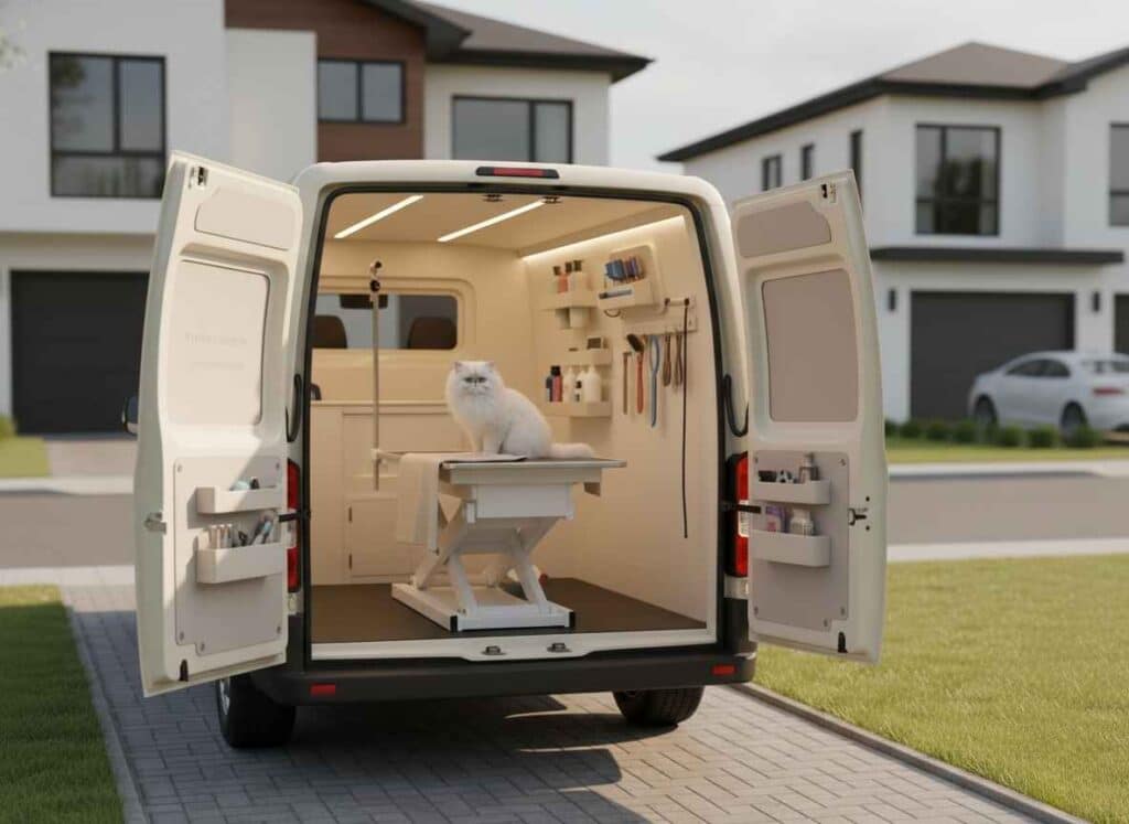 Mobile cat grooming