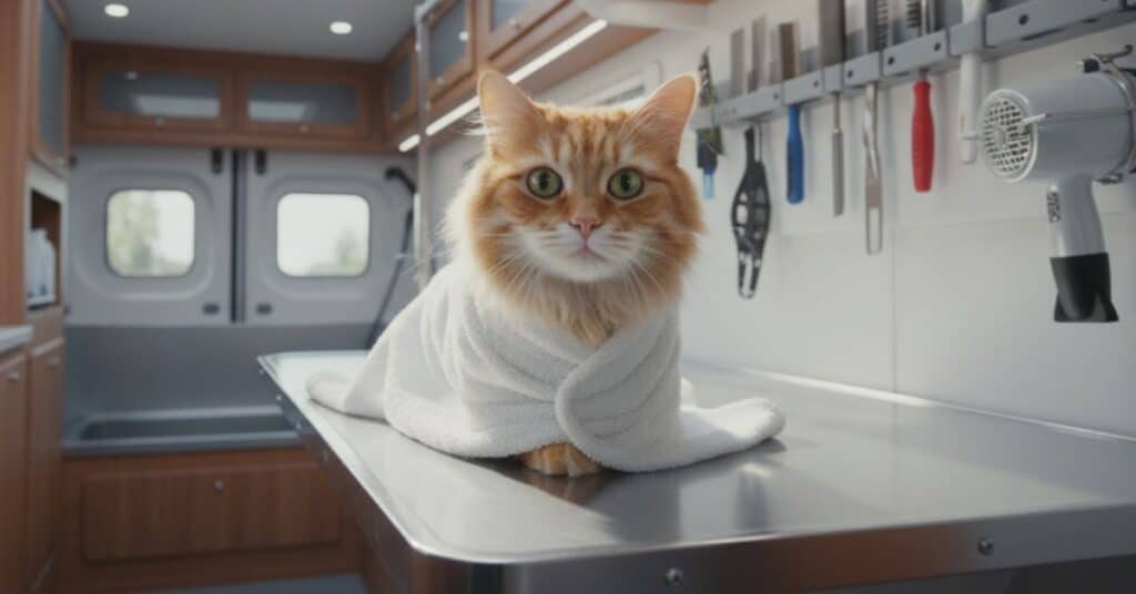 How to restrain cat for grooming